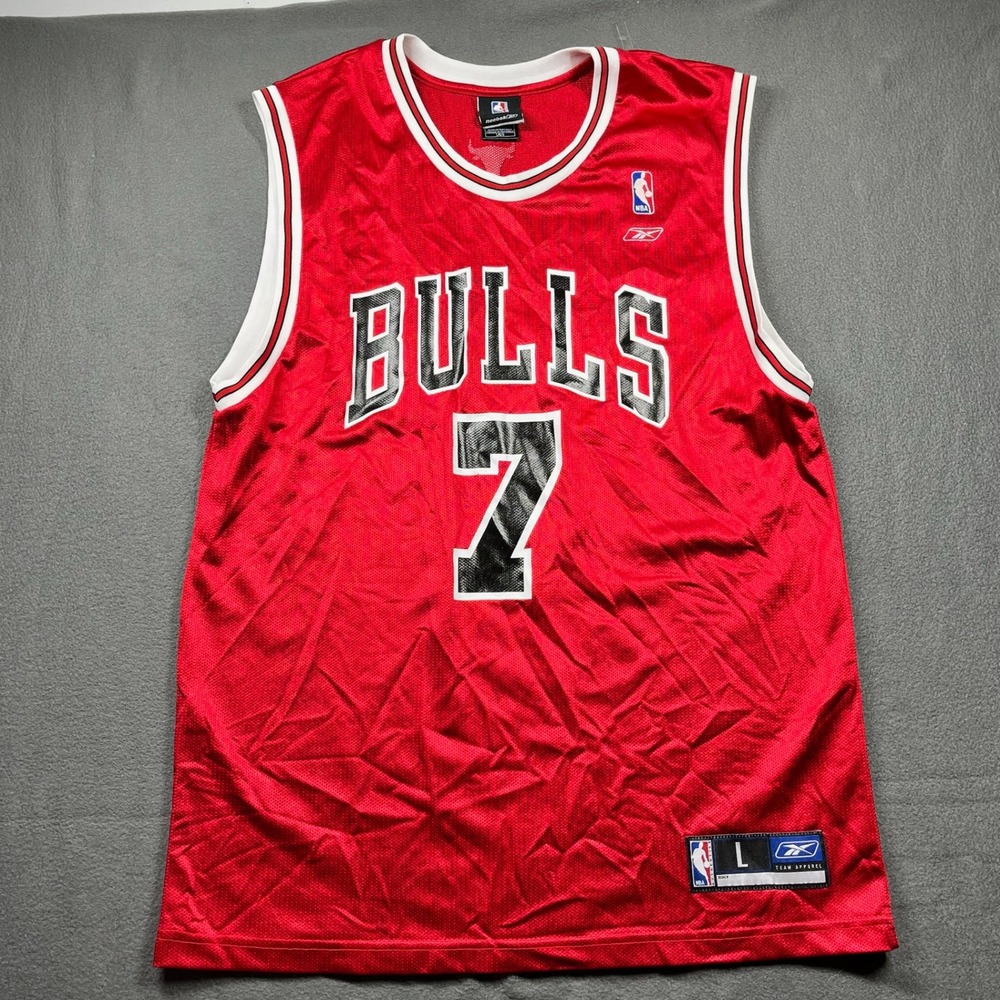 Vintage Reebok Chicago Bulls Ben Gordon #7 Jersey NBA Basketball Red L